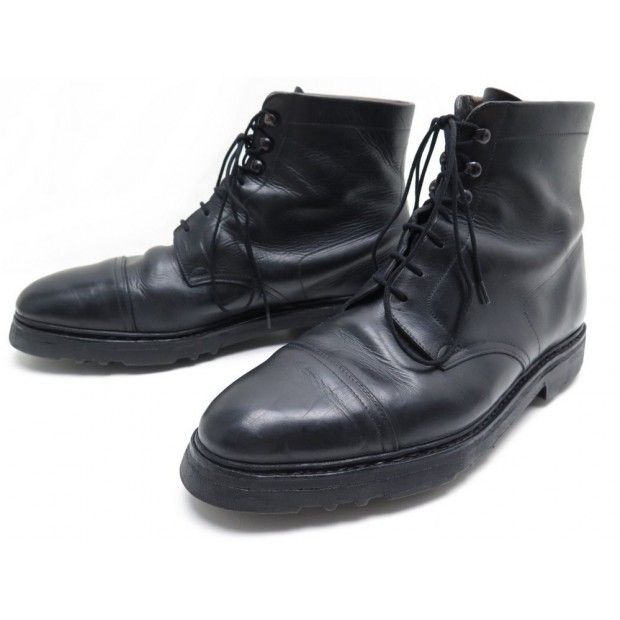 CHAUSSURES JOHN LOBB BOTTINES 10 44 CUIR NOIR 