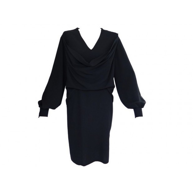 ROBE GIVENCHY MANCHES LONGUES TAILLE 40 M EN POLYESTER NOIR BLACK DRESS 1390€