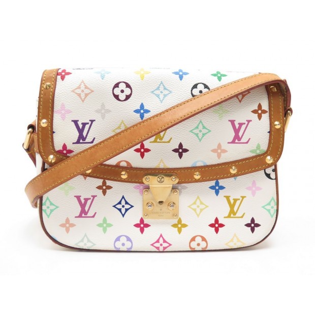 SAC A MAIN LOUIS VUITTON SOLOGNE MONOGRAM MULTICOLORE BLANC BANDOULIERE 1345€