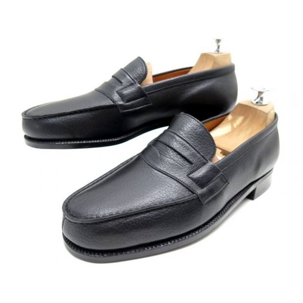 NEUF CHAUSSURES JM WESTON 180 MOCASSINS 5.5D 40 EN CUIR GRAINE NOIR SHOES 670€