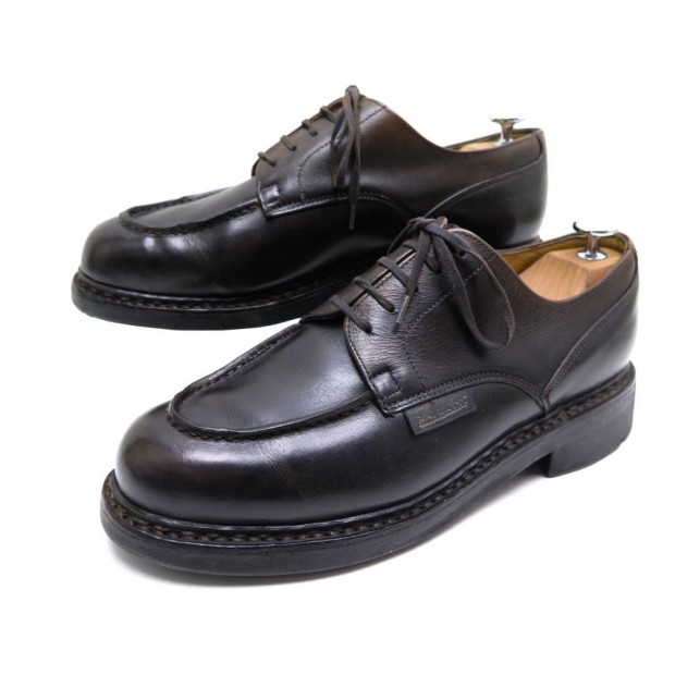 CHAUSSURES PARABOOT CHAMBORD 7 41 DERBY BATEAUX CUIR MARRON LEATHER SHOES 345€