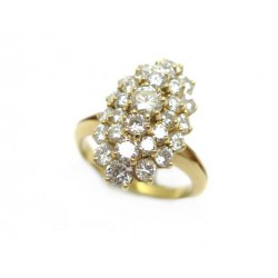 NEUF BAGUE MARQUISE EN OR JAUNE 18K 5.8GR & 29 DIAMANTS 2.22 CARAT DIAMONDS RING