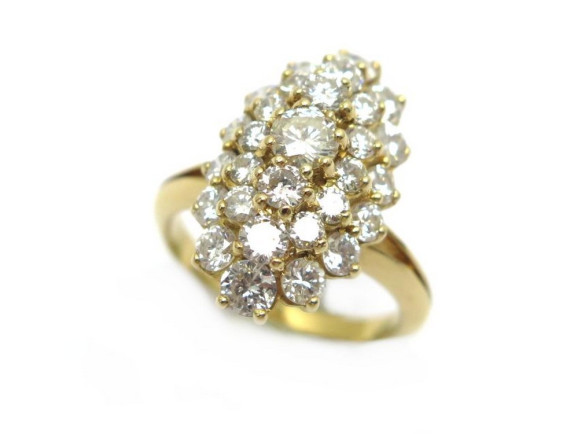 bague marquise en or jaune 18k 5.8gr 29