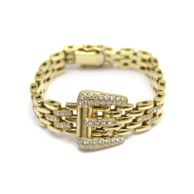 NEUF BRACELET WEMPE OR JAUNE 18K 40 GR ET 124 DIAMANTS 1.78 CARAT GOLD DIAMONDS