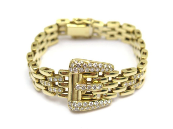 bracelet wempe or jaune 18k 40 gr et 124 diamants