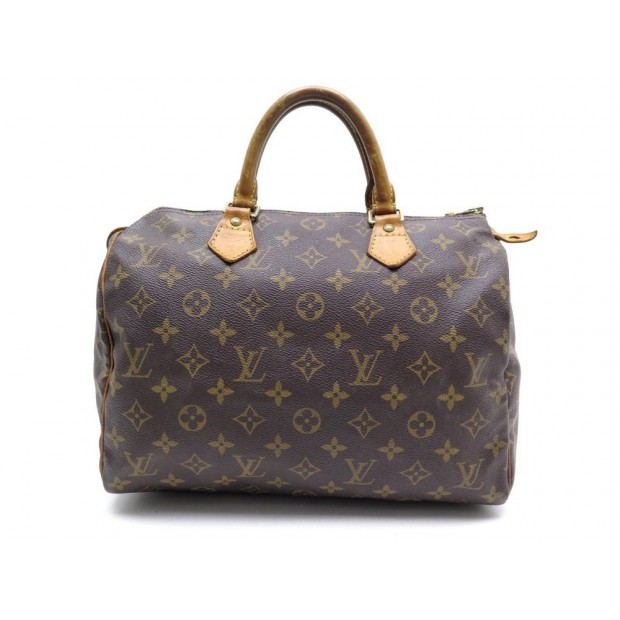 SAC A MAIN LOUIS VUITTON SPEEDY 30 TOILE MONOGRAM LV MARRON HAND BAG PURSE 800€