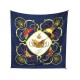 FOULARD HERMES SPRINGS LEDOUX 1974 CARRE 90 EN SOIE BLEU BLUE SILK SCARF 370€