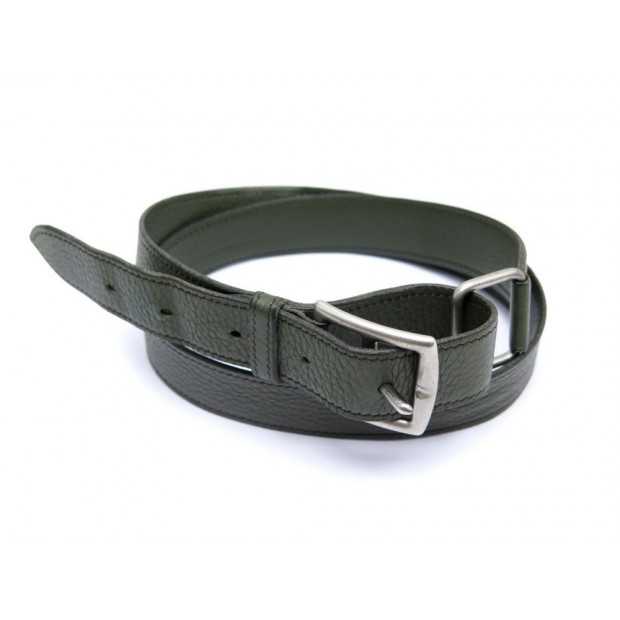 CEINTURE HERMES T 80 85 EN CUIR TAURILLON CLEMENCE KAKI BOUCLE METAL BELT 595€