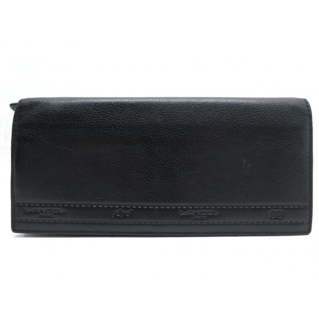  190296 PORTEFEUILLE LANCEL EN CUIR NOIR + BOITE + DUSTBAG BLACK LEATHER BILLFOLD 245