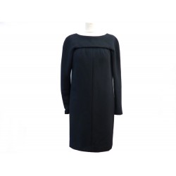 ROBE MI LONGUE DU SOIR CHANEL FEMME T 40 M EN LAINE NOIRE BLACK WOOL DRESS 2200