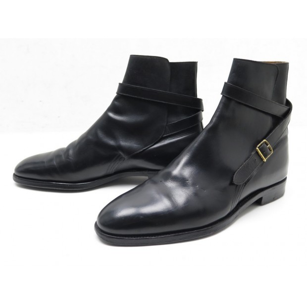 CHAUSSURES JOHN LOBB JODHPUR BOTTINES 9E 43 EN CUIR NOIR BLACK LOW BOOTS 1665€