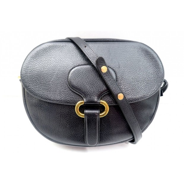 NEUF SAC A MAIN DELVAUX BANDOULIERE CUIR GRAINE NOIR CROSS BODY HAND BAG 1700€