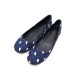 CHAUSSURES VUITTON BALLERINES MONTSOURIS 37 TOILE BLEU MOTIFS GOUTTES SHOES 460