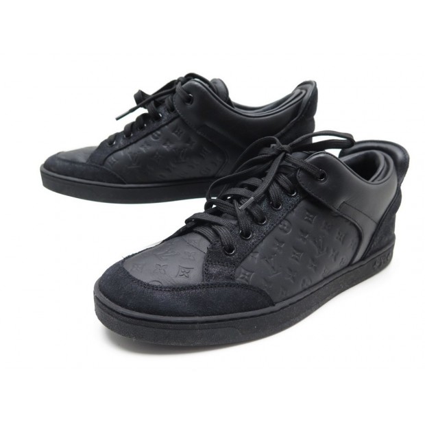 CHAUSSURES LOUIS VUITTON BASKETS 36.5 EN CUIR NOIR MONOGRAM BLACK SNEAKERS 570€