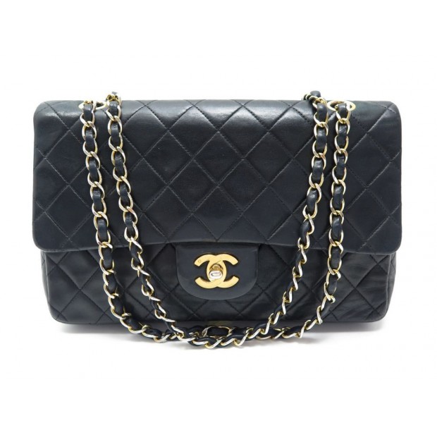 SAC A MAIN CHANEL TIMELESS CLASSIQUE 26 CM CUIR MATELASSE NOIR & DORE BAG 4800€