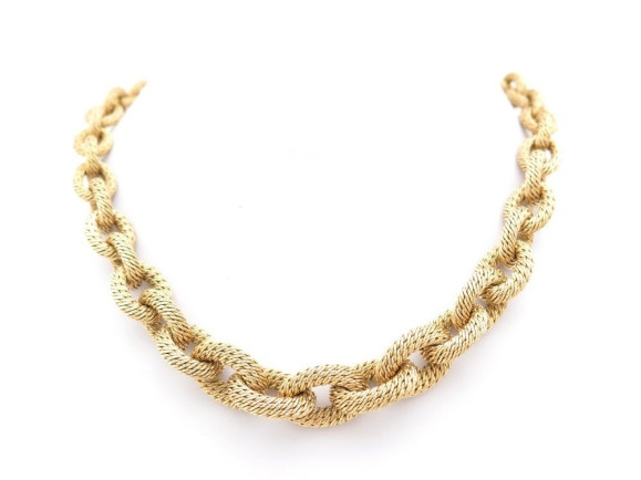 collier hermes 52 anneaux maille cordage en or jaune