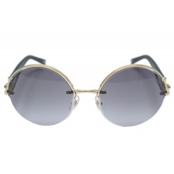 NEUF LUNETTES DE SOLEIL CHOPARD SCH C81S RONDE CUIR BLEU ROUND SUNGLASSES 360€