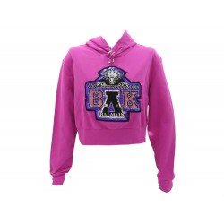 NEUF SWEAT COURT BALMAIN X BEYONCE BRODE RF13100BA01 S 36 ROSE CAPUCHE TOP 750€