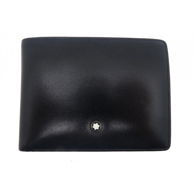 PORTEFEUILLE MONTBLANC MEISTERSTUCK 6CC PORTE CARTES EN CUIR NOIR WALLET 255€