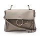 NEUF SAC A MAIN CHLOE FAYE CUIR GRAINE TAUPE BANDOULIERE LEATHER HAND BAG 1645