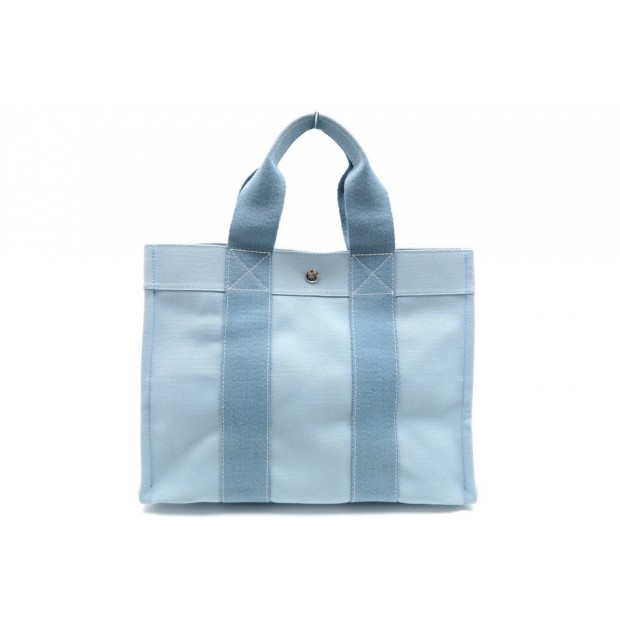 NEUF SAC A MAIN HERMES TOTO 36 CM EN TOILE BLEU 