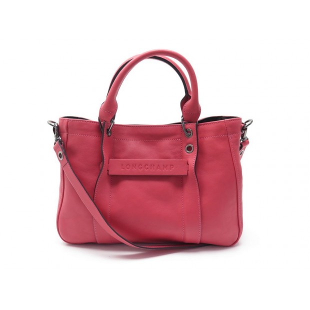 NEUF SAC A MAIN LONGCHAMP 3D S EN CUIR ROSE FUSHIA BANDOULIERE PINK HANDBAG 580