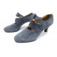  CHAUSSURES HERMES ESCARPINS DAIM GRIS 39 + POCHON 