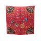 FOULARD LOUIS VUITTON CARRE 70 EN SOIE ROUGE + SAC SHOPPING RED SILK SCARF 330€