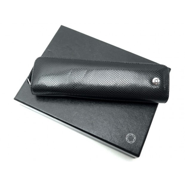 NEUF ETUI MONTBLANC 1 STYLO MEISTERSTUCK EN CUIR VEAU NOIR + BOITE PEN CASE 180€