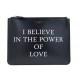 NEUF POCHETTE A MAIN GIVENCHY I BELIEVE IN POWER OF LOVE CUIR NOIR CLUTCH 370€