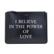 NEUF POCHETTE A MAIN GIVENCHY I BELIEVE IN POWER OF LOVE CUIR NOIR CLUTCH 370