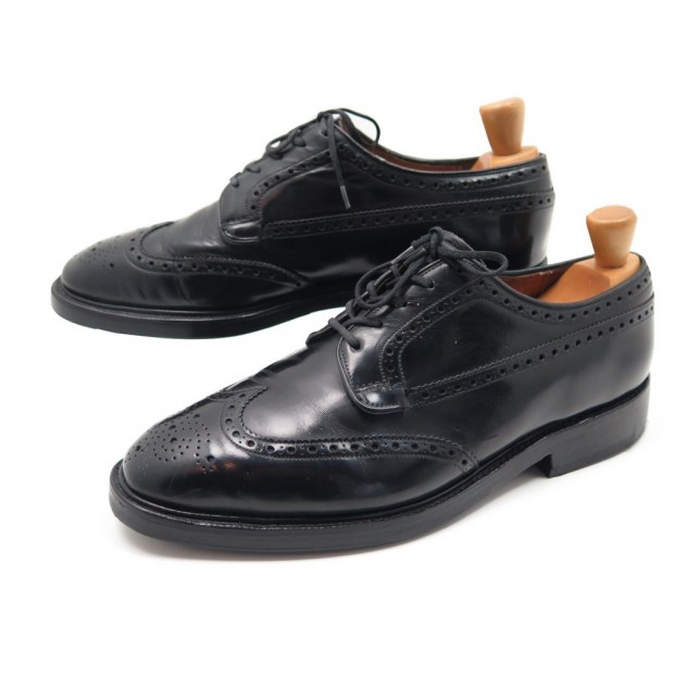 CHAUSSURES CHURCH S GRAFTON DERBY T 9 43 CUIR NOIR BOUT FLEURI BLACK SHOES 690