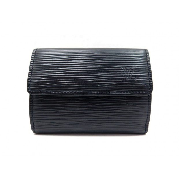 PORTE MONNAIE LOUIS VUITTON PORTE CARTE CUIR EPI NOIR CARDS HOLDER BILLFOLD 400