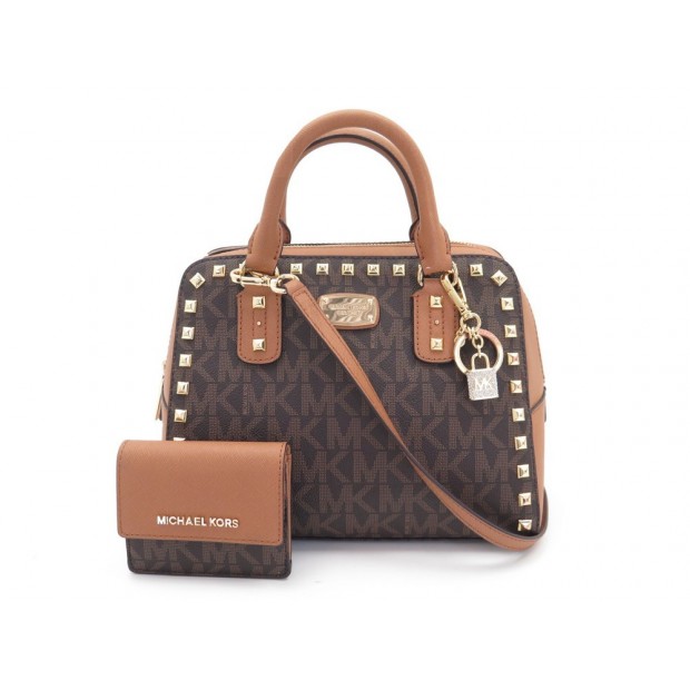 SAC A MAIN MICHAEL KORS 35F7GD1S5B SANDRINE STUD TOILE PORTE MONNAIE BAG 735€