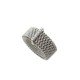 BAGUE MAUBOUSSIN MOI NON PLUS T 56 MAILLE EN ACIER OR BLANC & DIAMANTS RING 695