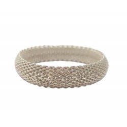 NEUF BRACELET TIFFANY & CO SOMERSET GM MAILLE GRAIN DE RIZ EN ARGENT BANGLE 550€