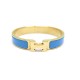 BRACELET HERMES CLIC H GM H700001F EN METAL DORE & EMAIL BLEU TOUR 17 CM 545€