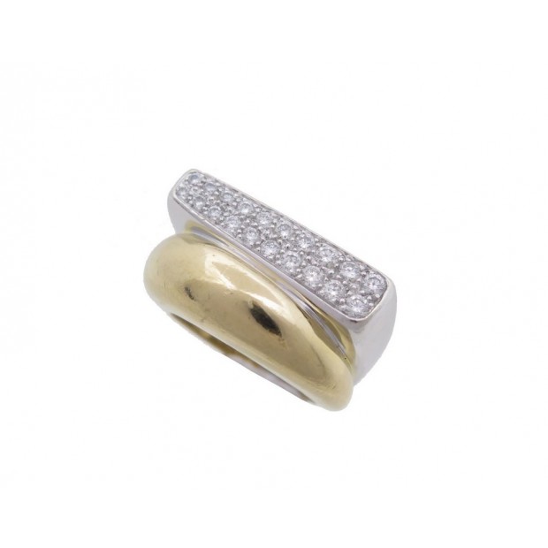 BAGUE FRED SUCCESS EN OR BLANC & JAUNE PAVAGE DIAMANTS TAILLE 54 GOLD RING 5220