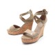 CHAUSSURES BARBARA BUI SANDALES TALONS COMPENSES 39 CUIR VERNI TAUPE SHOES 395