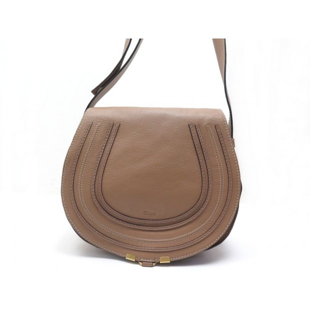 SAC CHLOE CUIR MARCIE BANDOULIERE CUIR GRAINE 