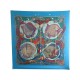 FOULARD HERMES GRANDS FONDS PAR ANNIE FAIVRE SOIE BLEU + BOITE SILK SCARF 370€