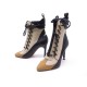 BOTTINES A TALONS LOUIS VUITTON LAUREATE HALF BOOTS 37 CUIR TOILE MONOGRAM 1680€