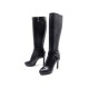 NEUF CHAUSSURES LOUIS VUITTON BOTTES A TALONS 36.5 CUIR NOIR BLACK BOOTS 1500€