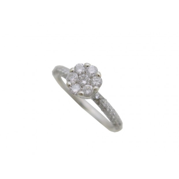 BAGUE EN OR BLANC 18K ET DIAMANTS 0.35 CARATS T49 WHITE GOLD DIAMOND RING 1200