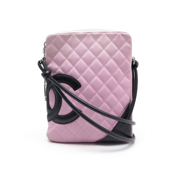 SAC A MAIN CHANEL CAMBON BESACE LOGO CC BANDOULIERE EN CUIR ROSE HANDBAG 1800€