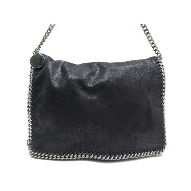 NEUF SAC A MAIN STELLA MC CARTNEY FALABELLA BIG CHAIN 319352 NOIR FLAP BAG 1135€