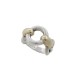 NEUF BAGUE HERMES MORS ARGENT & OR JAUNE 18K T 49 6.7 GR SILVER & GOLD RING 650€