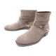 NEUF CHAUSSURES DIOR BOTTINES A BOUCLE 38 EN DAIM TAUPE + BOITE LOW BOOTS 790€