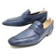 CHAUSSURES BERLUTI KANGOUROU 9 43 MOCASSINS EN CUIR BLEU BLUE LEATHER SHOES 950€