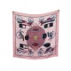 NEUF FOULARD HERMES VOITURES A TRANSFORMATION CARRE 70CM EN SOIE ROSE SCARF 280€